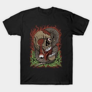 skull head and snake T-Shirt